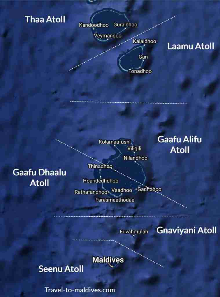 Gaafu Alifu Atoll Map (North Huvadhu Atoll)"