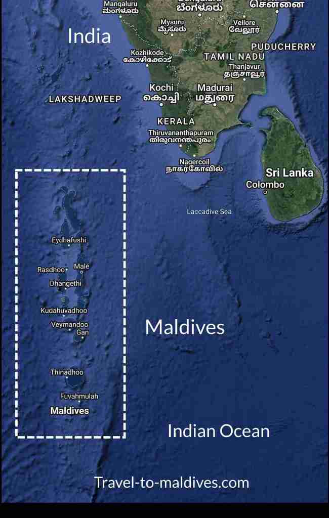 maldives location on world map